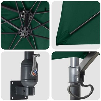 Tuinparasol Groen 248.5 x 247.5 x 160 cm Polyester, Staal