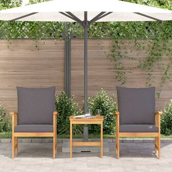 Tuin Sofa Set met kussen 3 pcs Bruin Massief acaciahout