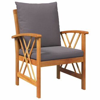 Tuin Sofa Set met kussen 3 pcs Bruin Massief acaciahout