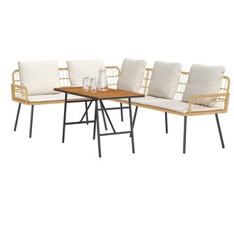 Tuin Sofa Set 2 pcs Naturel poly rattan