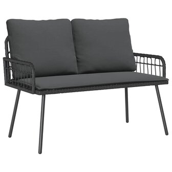 Tuin Eetset 2 pcs Zwart poly rattan