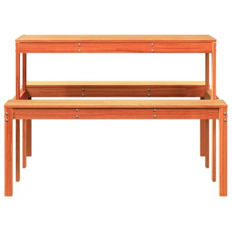 Picknicktafel 110x134x75 cm massief grenenhout wasbruin