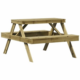 Picknicktafel 105x134x75 cm ge&iuml;mpregneerd grenenhout