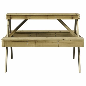 Picknicktafel 105x134x75 cm ge&iuml;mpregneerd grenenhout