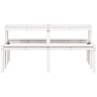Picknicktafel 160x134x75 cm massief grenenhout wit