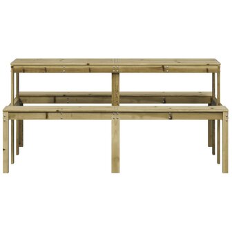 Picknicktafel 160x134x75 cm ge&iuml;mpregneerd grenenhout