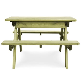 Picknicktafel met banken 90x90x58 cm ge&iuml;mpregneerd grenenhout