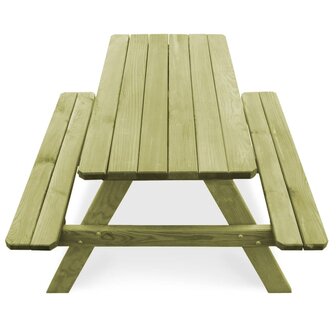 Picknicktafel met banken 90x90x58 cm ge&iuml;mpregneerd grenenhout