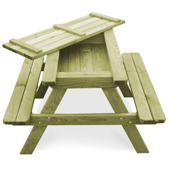 Picknicktafel met banken 90x90x58 cm ge&iuml;mpregneerd grenenhout