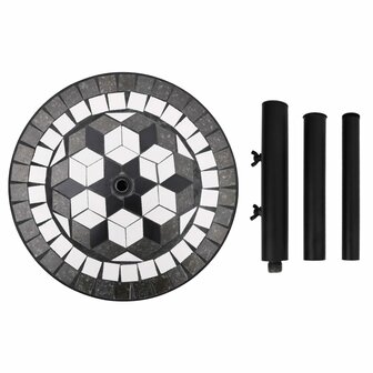 Parasolvoet rond 12 kg zwart en wit