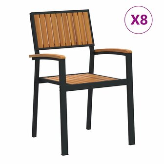 Tuinstoel 8 pcs Bruin 56 x 57 x 87cm Massief acaciahout