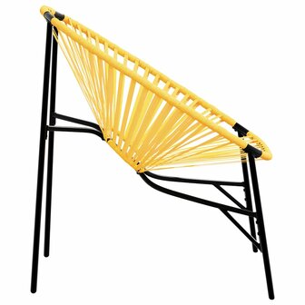 Tuinstoel Egg poly rattan zwart en geel