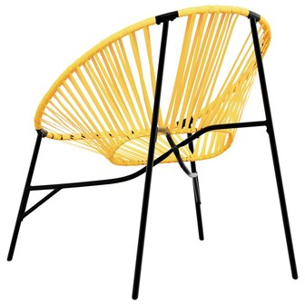 Tuinstoel Egg poly rattan zwart en geel