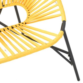 Tuinstoel Egg poly rattan zwart en geel