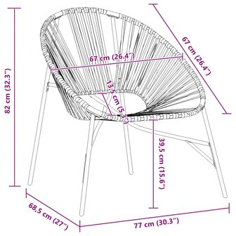 Tuinstoel Egg poly rattan zwart en geel
