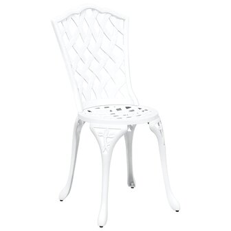 Tuinstoel 2 pcs Wit 55 x 56.5 x 91cm Aluminium