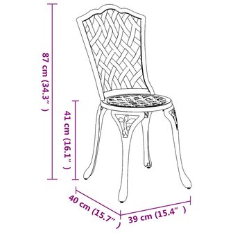 Tuinstoel 2 pcs Wit 55 x 56.5 x 91cm Aluminium