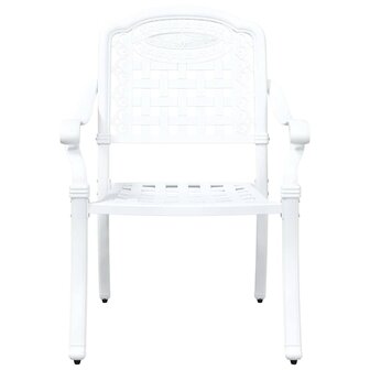 Tuinstoel 2 pcs Wit 55 x 56.5 x 91cm Aluminium