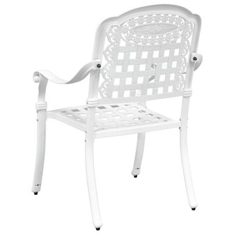 Tuinstoel 2 pcs Wit 55 x 56.5 x 91cm Aluminium