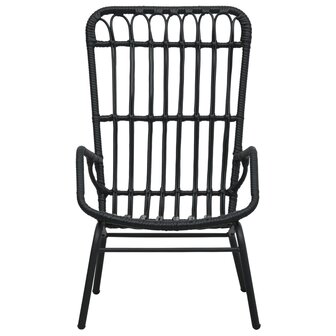 Tuinstoel poly rattan zwart