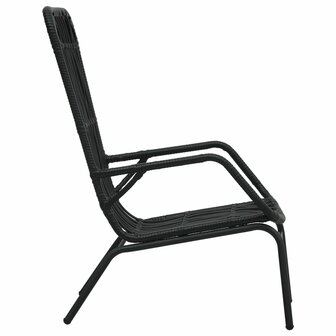Tuinstoel poly rattan zwart