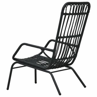 Tuinstoel poly rattan zwart