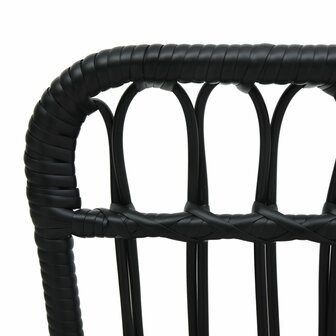 Tuinstoel poly rattan zwart