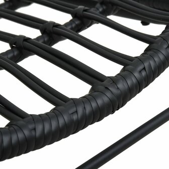 Tuinstoel poly rattan zwart