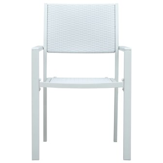 Tuinstoel 4 st rattan-look kunststof wit