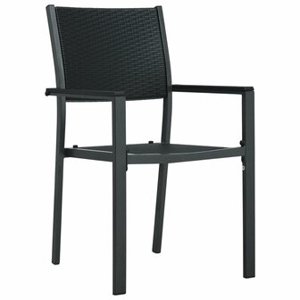 Tuinstoel 4 st rattan-look kunststof zwart
