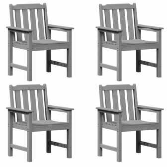 Tuinstoel 4 pcs Lichtgrijs 65.5 x 55.5 x 88cm Kunststof