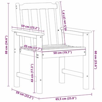 Tuinstoel 4 pcs Lichtgrijs 65.5 x 55.5 x 88cm Kunststof