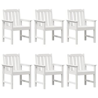 Tuinstoel 6 pcs Wit 65.5 x 55.5 x 88cm Kunststof