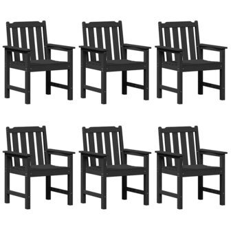 Tuinstoel 6 pcs Zwart 65.5 x 55.5 x 88cm Kunststof