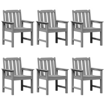 Tuinstoel 6 pcs Lichtgrijs 65.5 x 55.5 x 88cm Kunststof