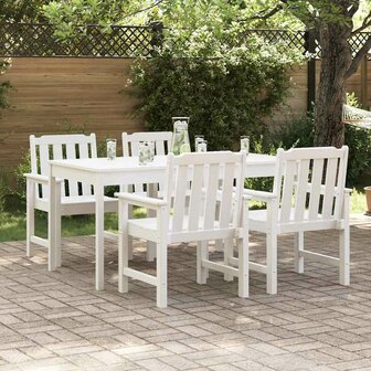 Tuinstoel 4 pcs Wit 65.5 x 55.5 x 88cm Kunststof