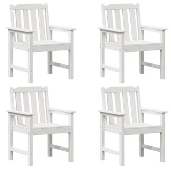 Tuinstoel 4 pcs Wit 65.5 x 55.5 x 88cm Kunststof
