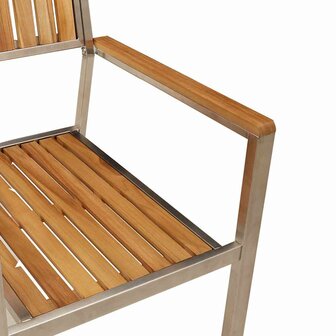 Tuinstoel 8 pcs Bruin 56 x 54.5 x 87cm Massief teakhout