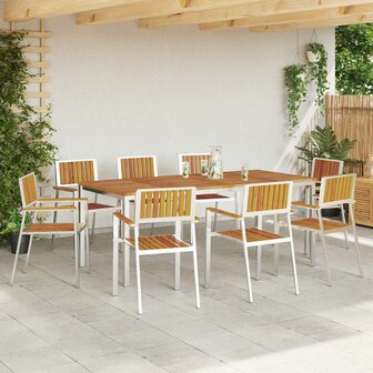Tuinstoel 8 pcs Bruin 56 x 54.5 x 87cm Massief acaciahout