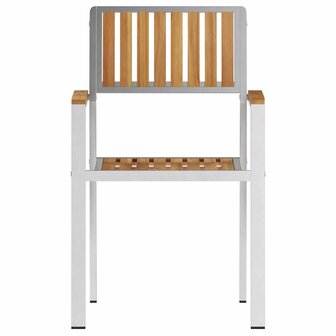 Tuinstoel 4 pcs Bruin 56 x 54.5 x 87cm Massief teakhout