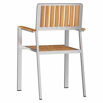 Tuinstoel 4 pcs Bruin 56 x 54.5 x 87cm Massief teakhout
