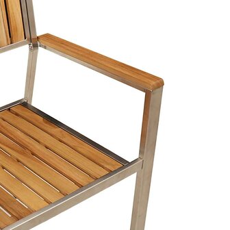 Tuinstoel 4 pcs Bruin 56 x 54.5 x 87cm Massief teakhout
