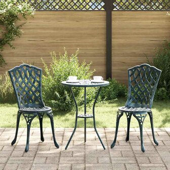 Tuinstoel met kussen 2 pcs Groen 55 x 56.5 x 91cm Aluminium