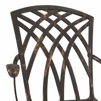 Tuinstoel 2 pcs Brons 55 x 56.5 x 91cm Aluminium