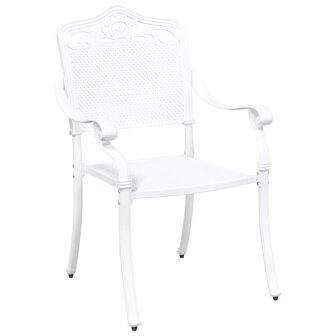 Tuinstoel 2 pcs Wit 55 x 56.5 x 91cm Aluminium