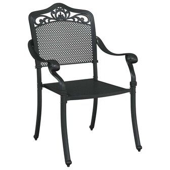 Tuinstoel 2 pcs Zwart 55 x 56.5 x 91cm Aluminium