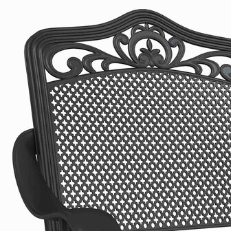 Tuinstoel 2 pcs Zwart 55 x 56.5 x 91cm Aluminium