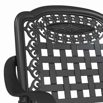 Tuinstoel 2 pcs Zwart 55 x 56.5 x 91cm Aluminium
