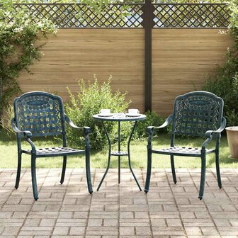 Tuinstoel 2 pcs Groen 55 x 56.5 x 91cm Aluminium