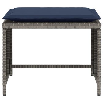Tuinstoel met voetenbank poly rattan grijs